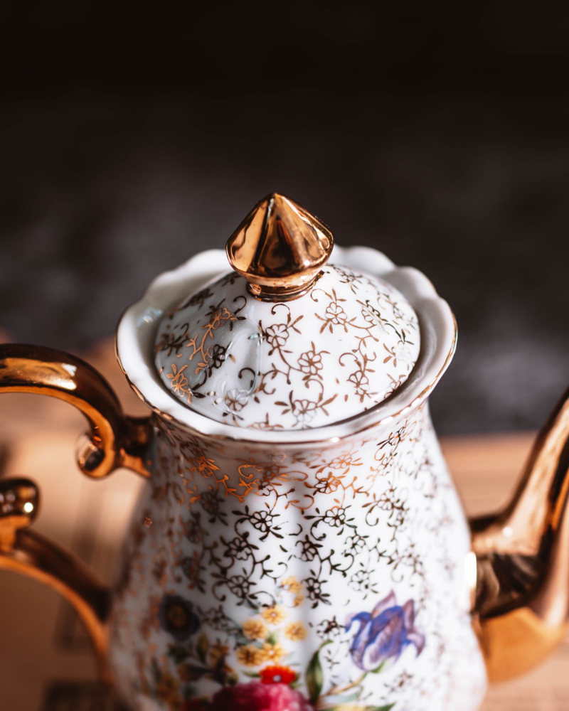 Imbryk do espresso z wzorem kwiatowym lata 80te