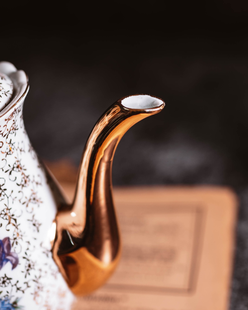 Imbryk do espresso z wzorem kwiatowym lata 80te