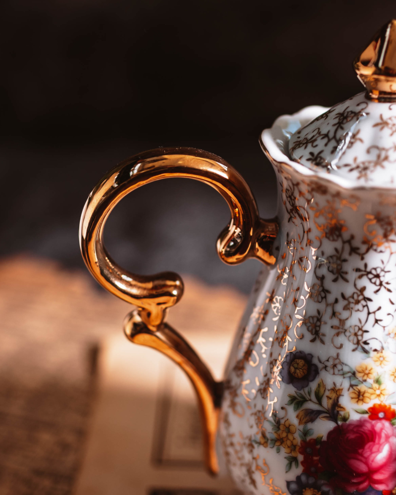 Imbryk do espresso z wzorem kwiatowym lata 80te