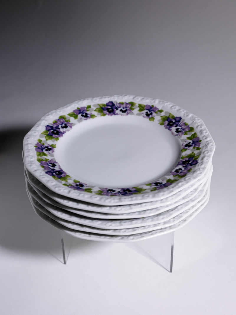 Komplet 6 talerzy deserowych Rosenthal Maria Bratki lata 70te