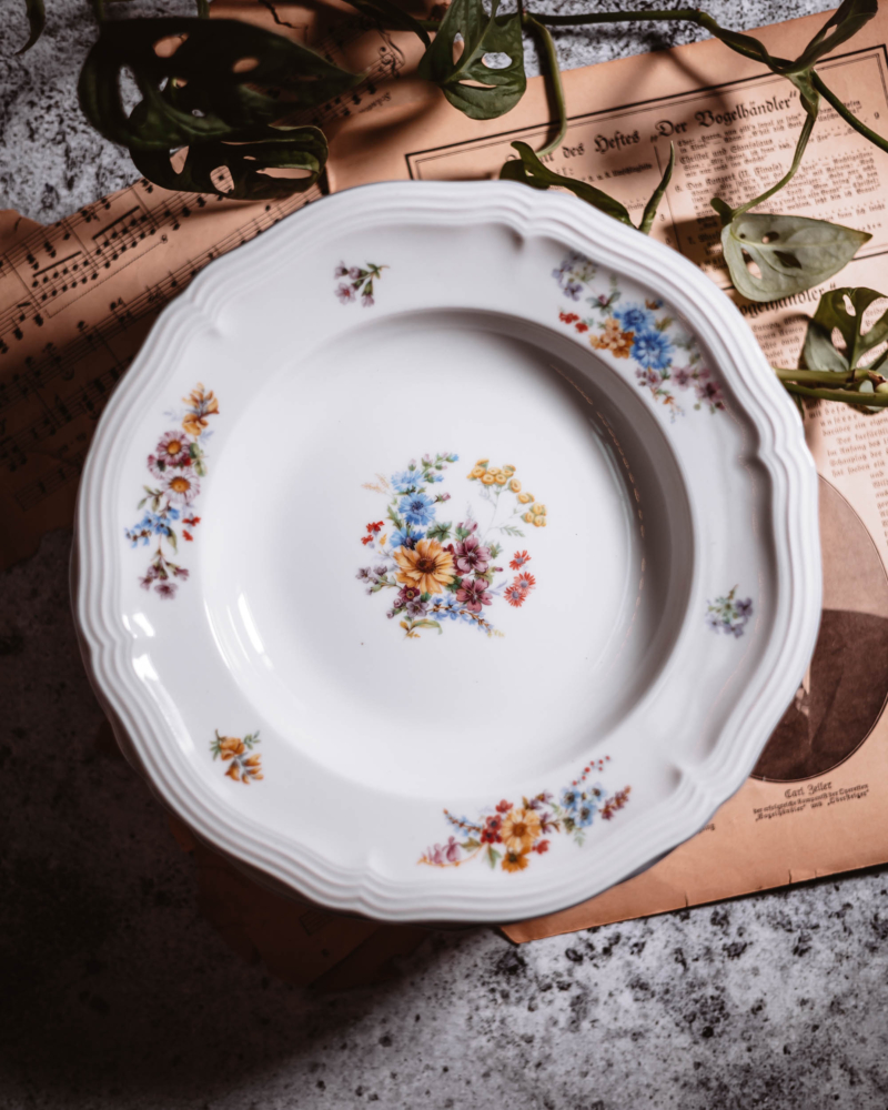 Talerze głębokie Rosenthal Chippendale kwiaty lata 40te