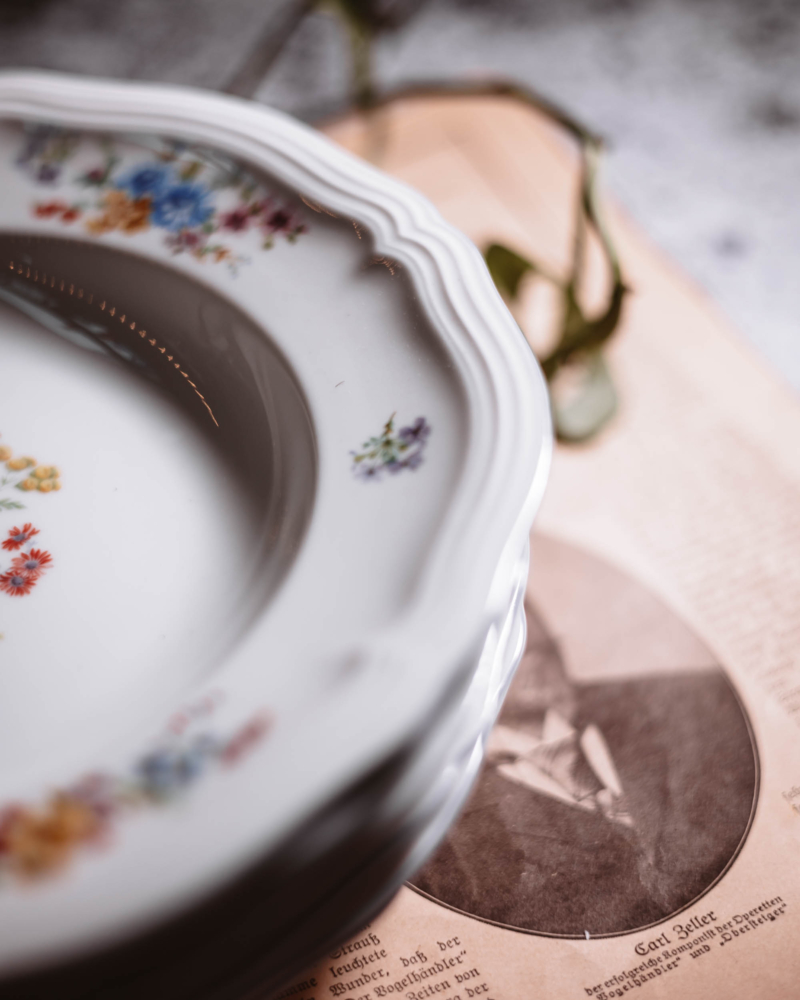 Talerze głębokie Rosenthal Chippendale kwiaty lata 40te