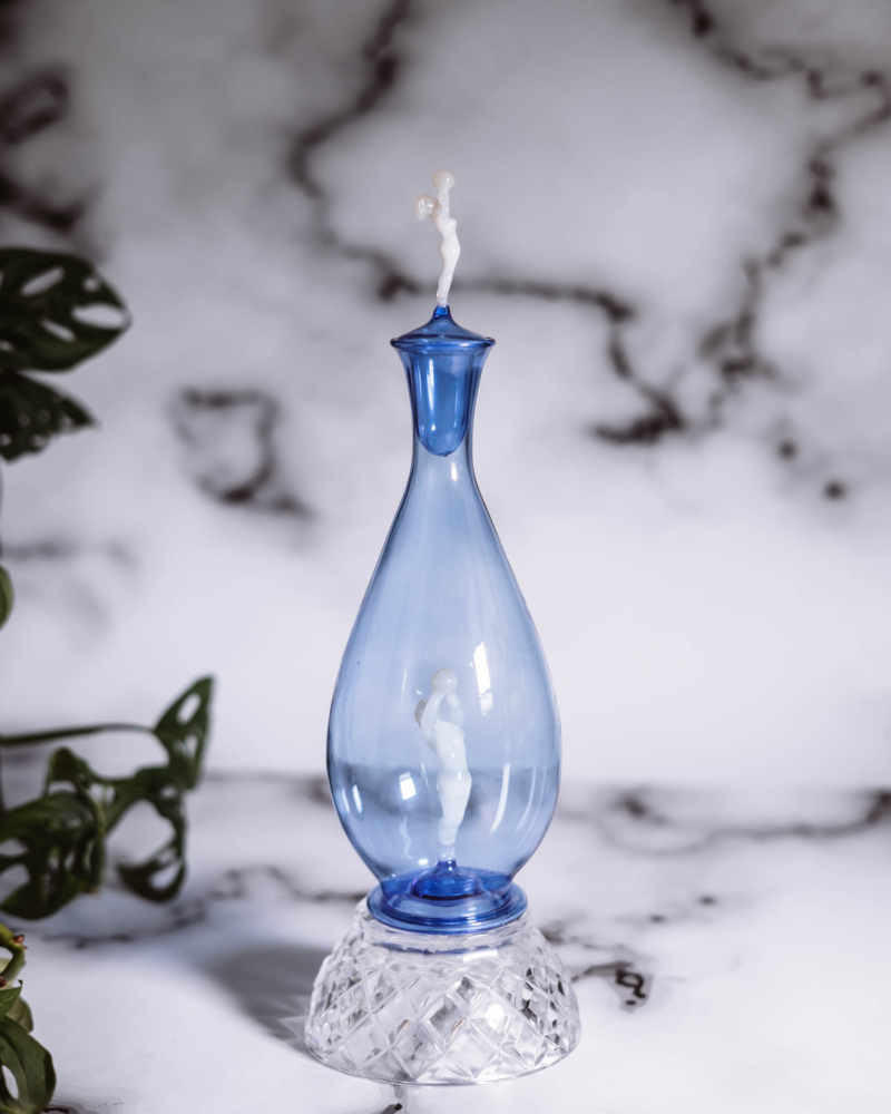 Zestaw do likieru z huty Lauscha Bimini lata 20te