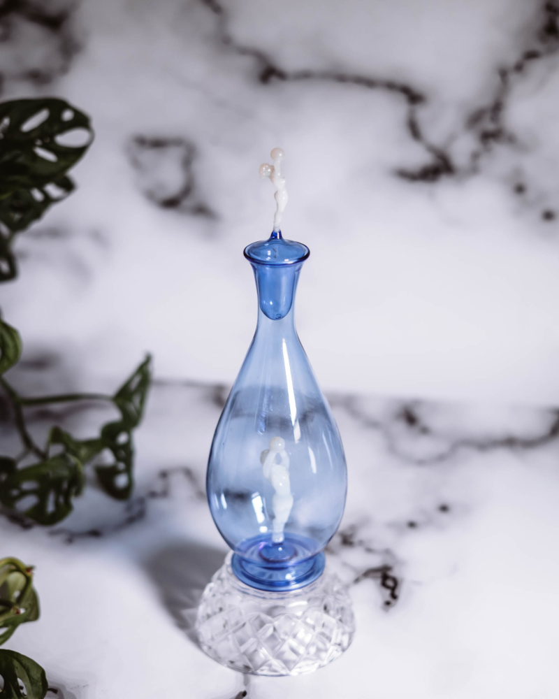 Zestaw do likieru z huty Lauscha Bimini lata 20te