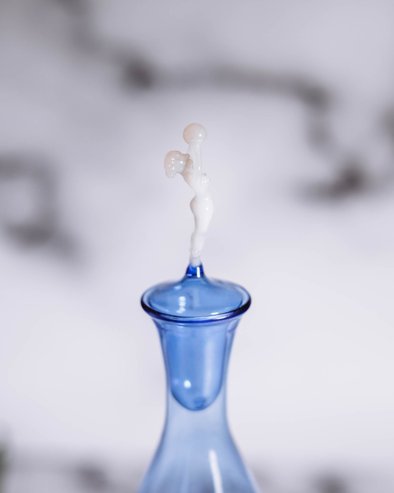 Zestaw do likieru z huty Lauscha Bimini lata 20te