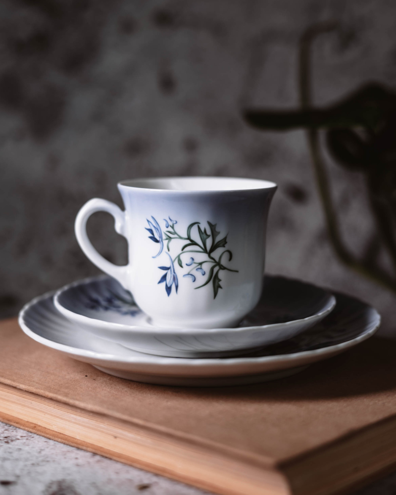 Trio śniadaniowe Svaneholm Flores Caerulei lata 70te