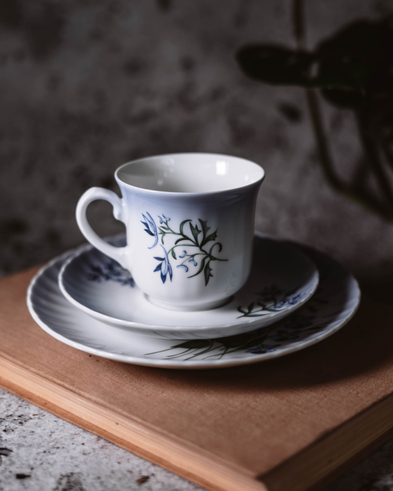 Trio śniadaniowe Svaneholm Flores Caerulei lata 70te