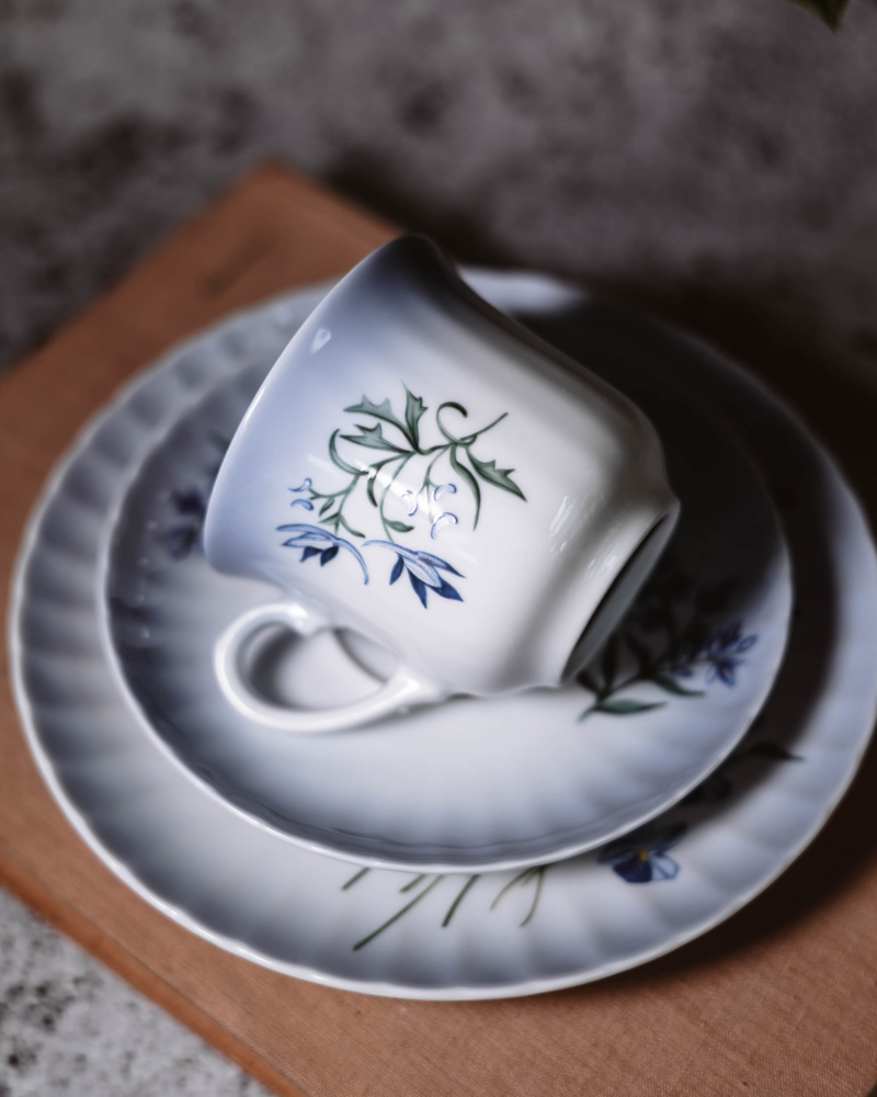 Trio śniadaniowe Svaneholm Flores Caerulei lata 70te