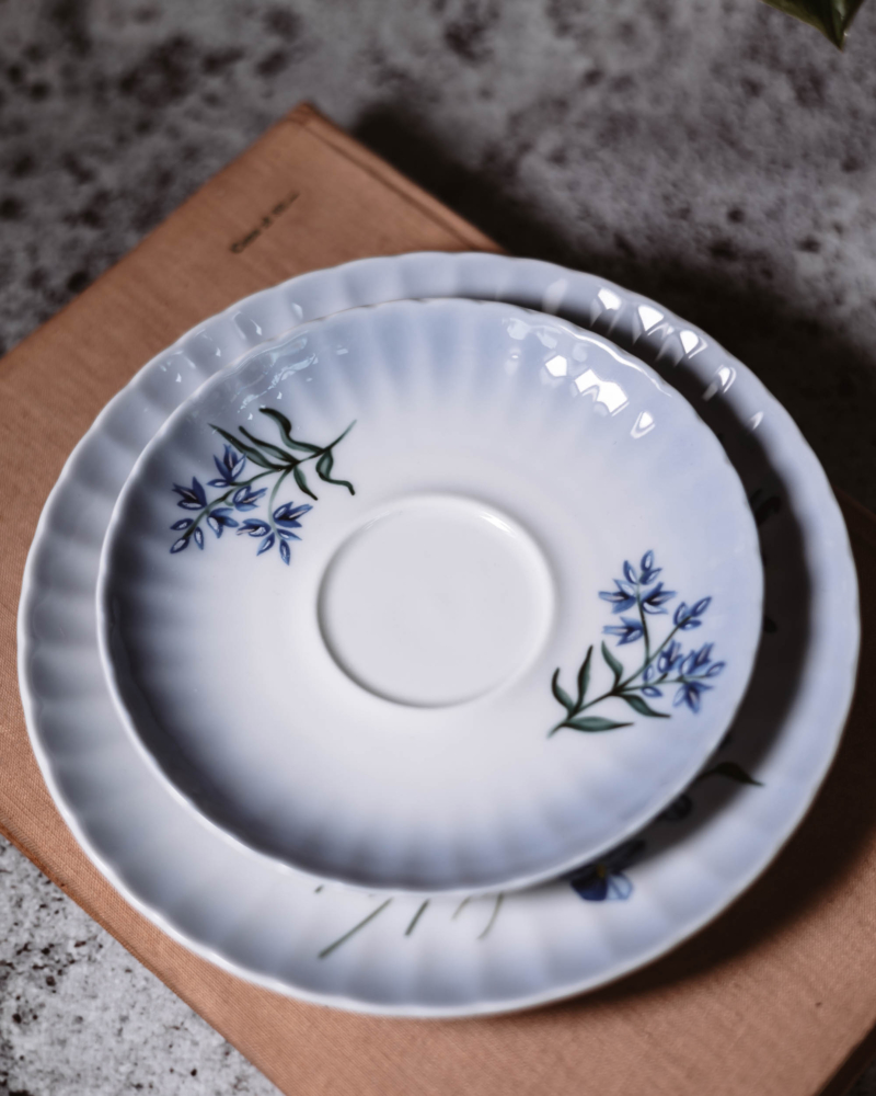 Trio śniadaniowe Svaneholm Flores Caerulei lata 70te