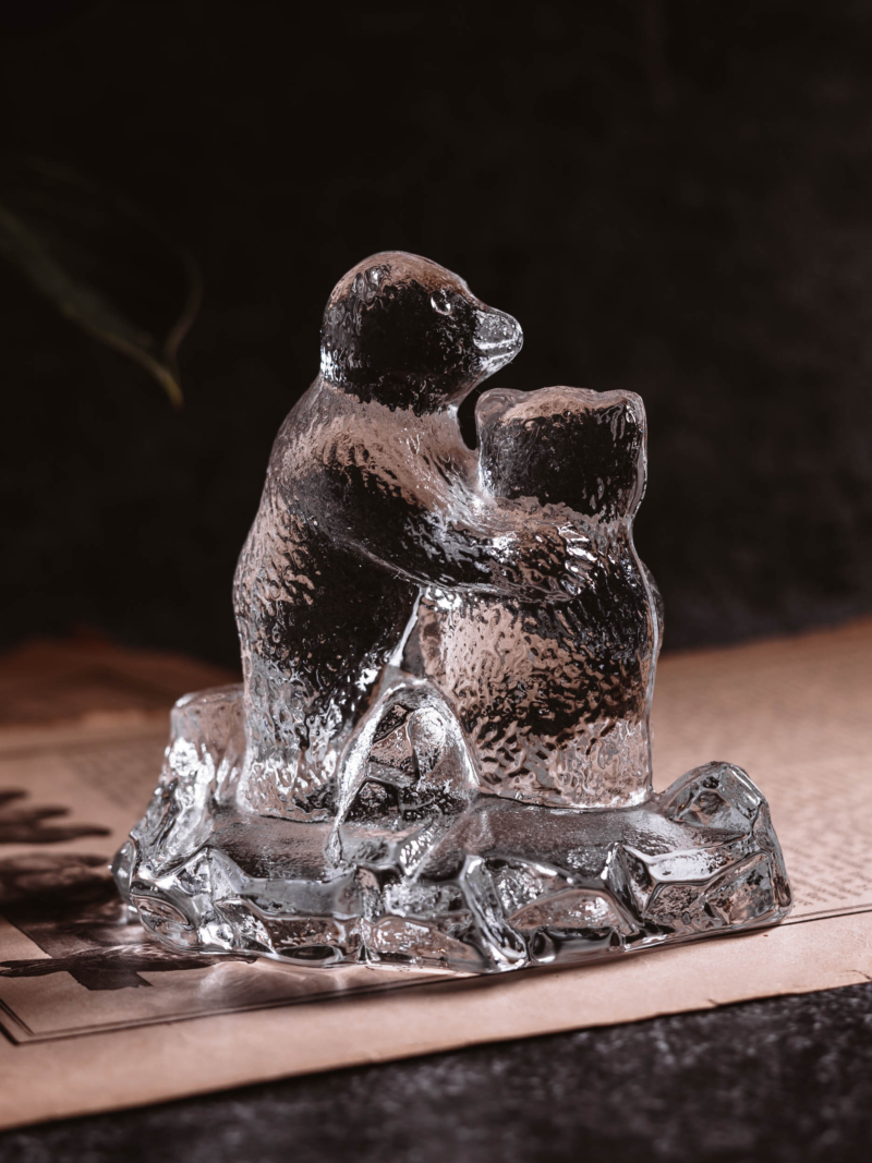 figurka-niedziedzie-bergdala-lata-80te-20250821-0095 Szklana figurka misiów polarnych Bergdala lata 70te