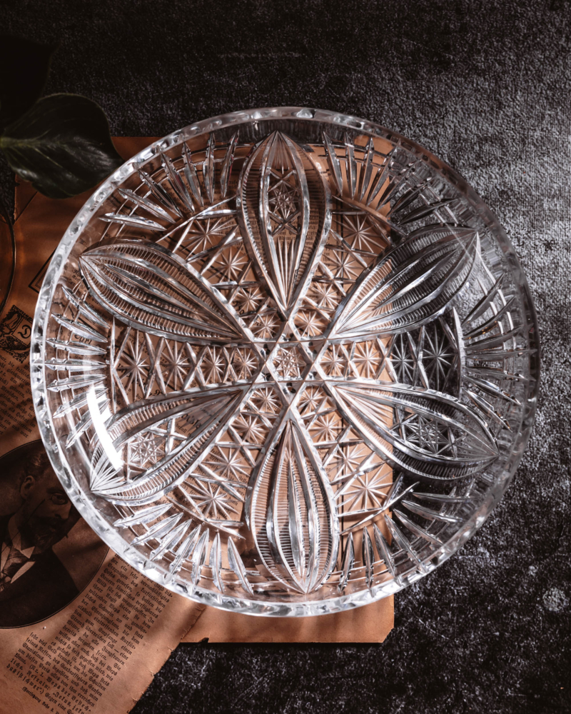 Kryształowa patera Bohemia lata 70te