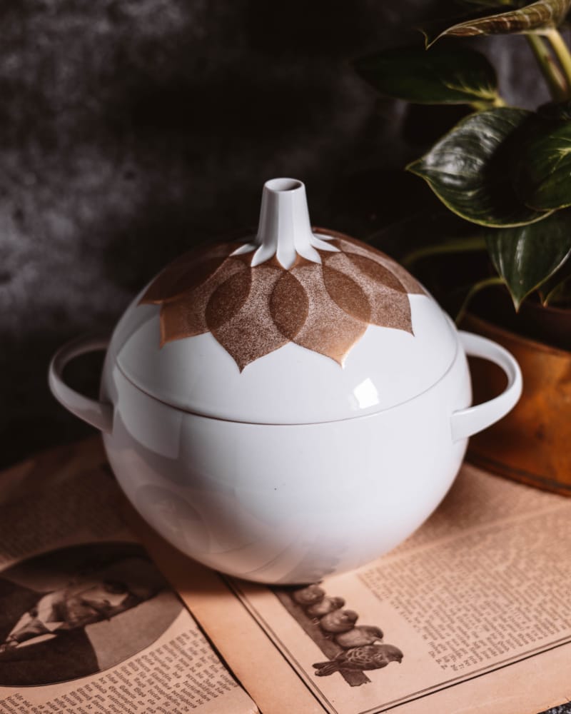 Duża bomboniera Rosenthal Lotus Gold lata 70te
