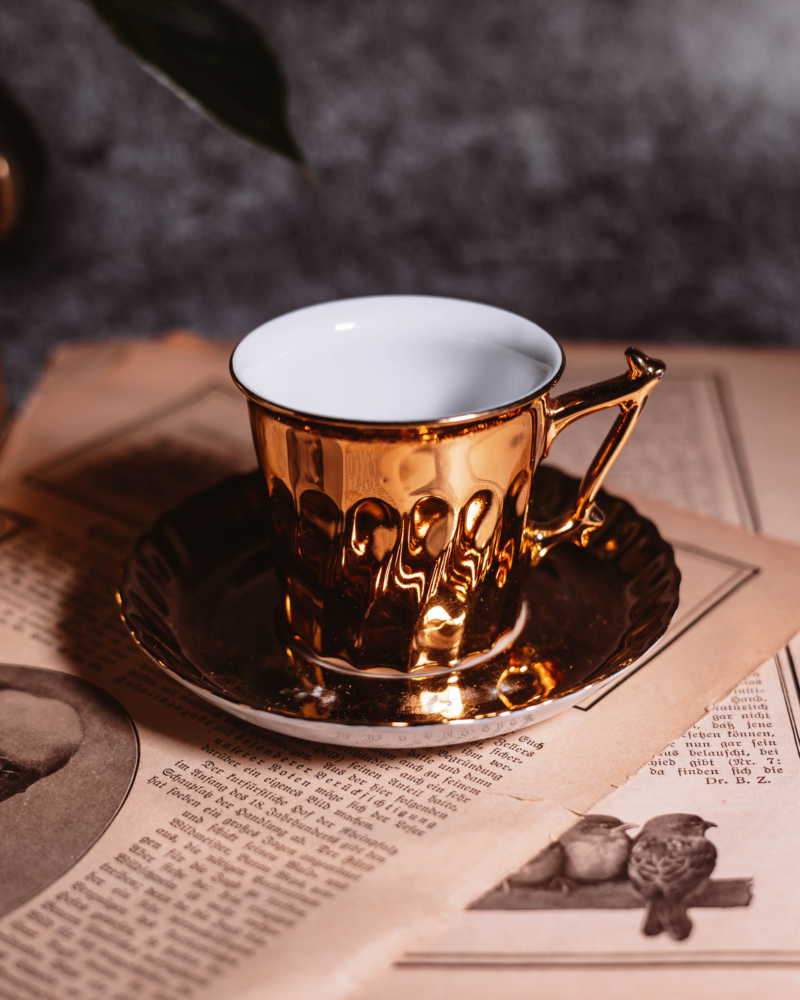 Porcelanowe duo kawowe Rheinpfalz Hartporzellan lata 60te