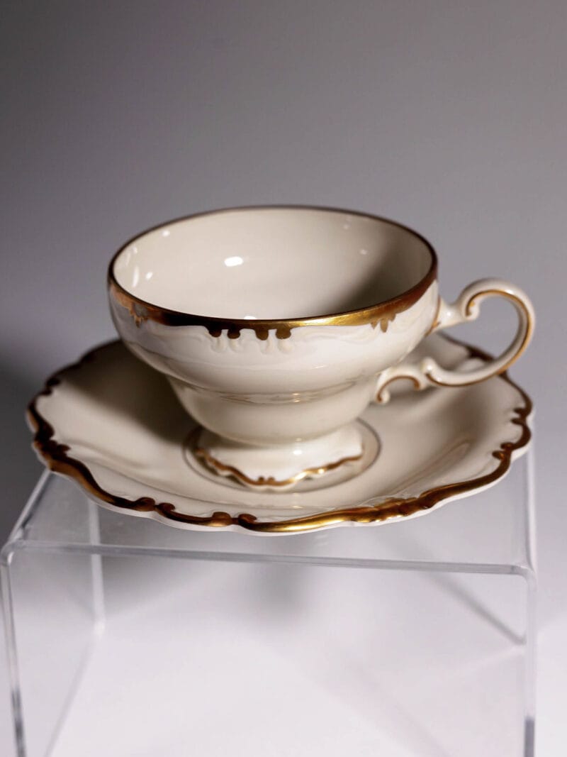 Duo do espresso Rosenthal Pompadour Ecru Gold lata 40te