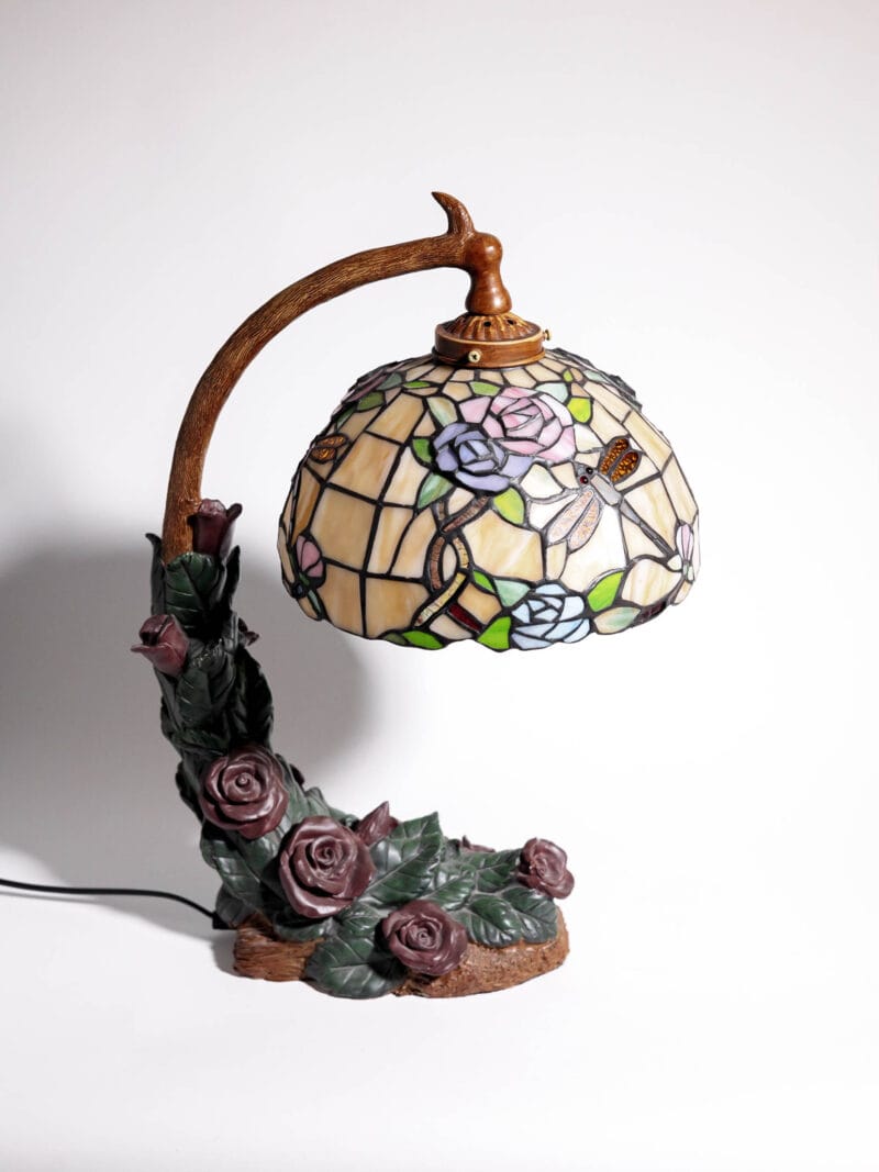 lama-witrazowa-drzewo-styl-tiffany-20260608-0496 Unikatowa lampka witrażowa w stylu Tiffany ważka lata 90te
