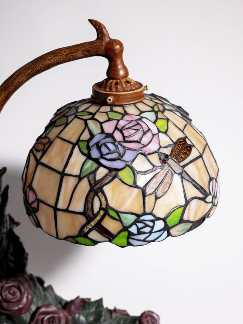 lama-witrazowa-drzewo-styl-tiffany-20260608-0497 Unikatowa lampka witrażowa w stylu Tiffany ważka lata 90te