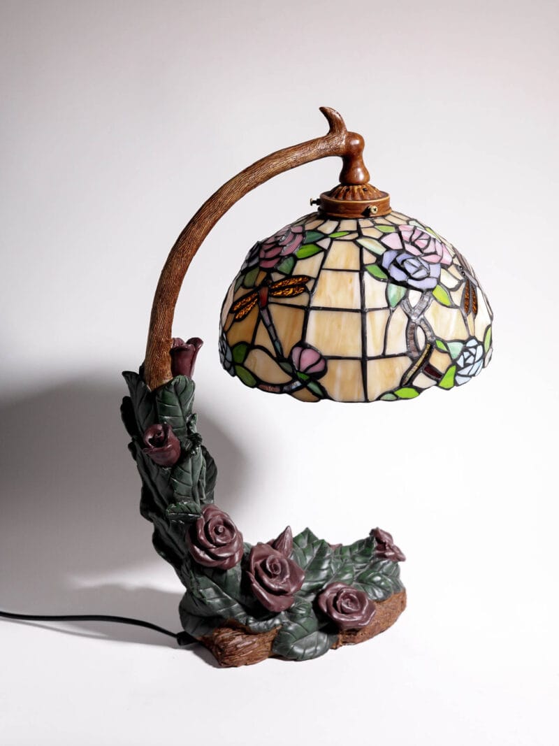 lama-witrazowa-drzewo-styl-tiffany-20260608-0499 Unikatowa lampka witrażowa w stylu Tiffany ważka lata 90te