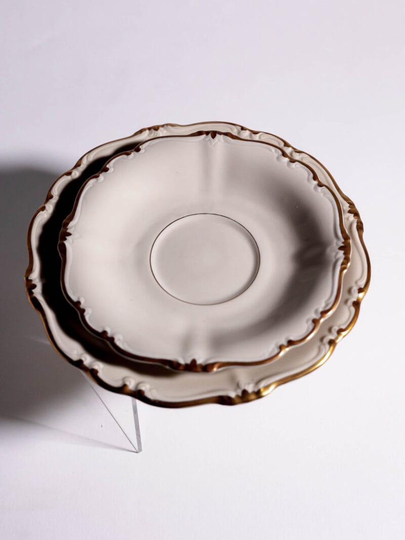 trio-kawowe-rosenthal-pompadour-ecru-20260608-0017 Trio kawowe Rosenthal Pompadour Ecru Gold lata 40te