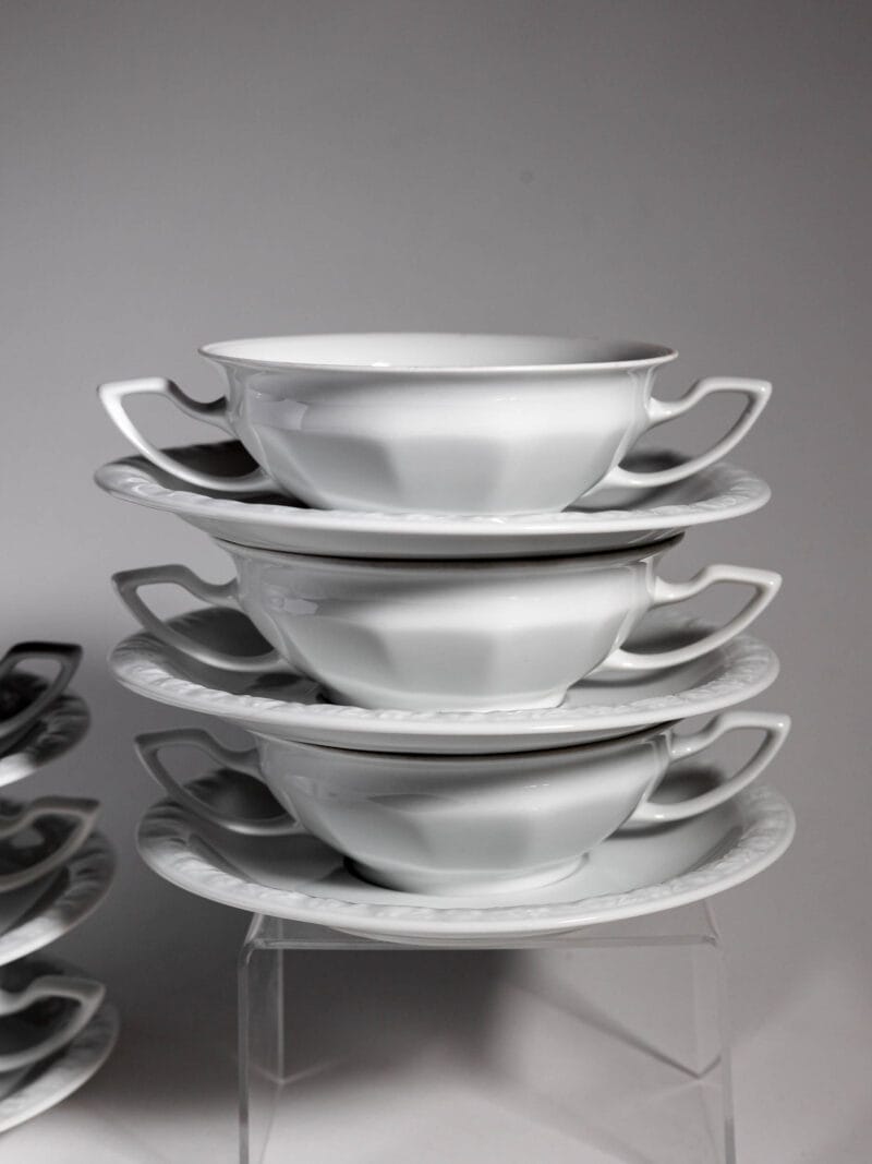 6x Bulionówka ze spodkiem Rosenthal Biała Maria