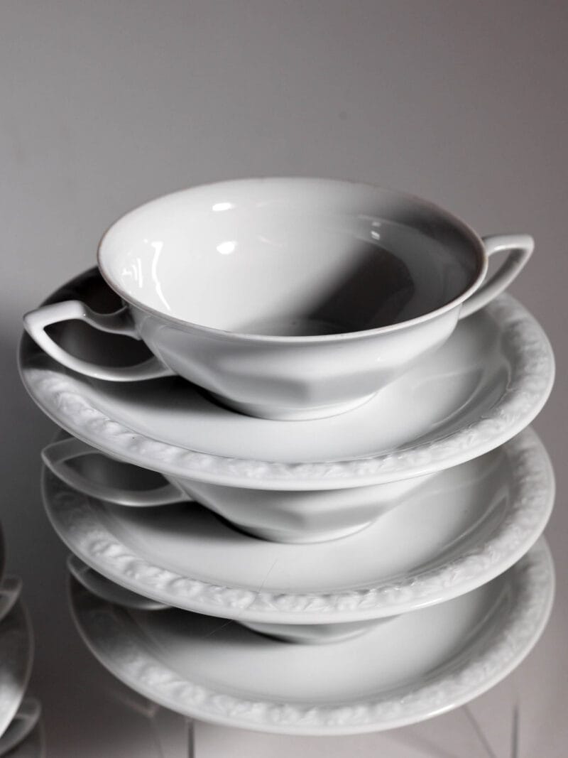 6x Bulionówka ze spodkiem Rosenthal Biała Maria