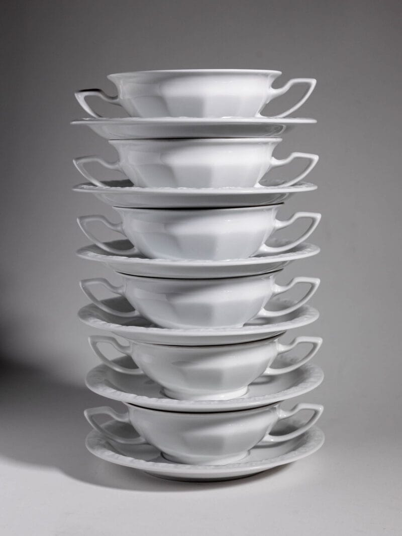 6x Bulionówka ze spodkiem Rosenthal Biała Maria
