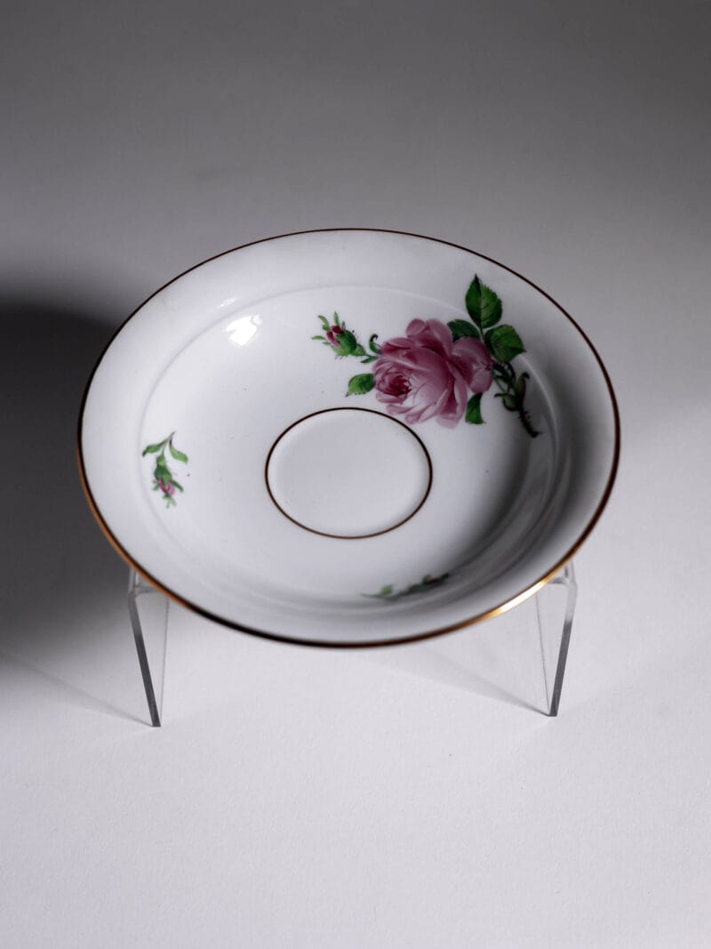 duo-kawowe-meissen-roza-labedz-20261005-8322 Duo kawowe Meissen z wzorem w różę uszko łabędzia 1924 rok