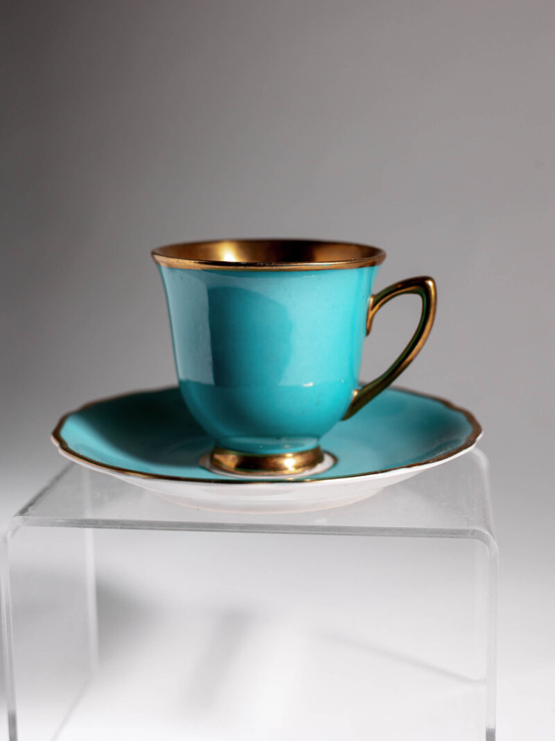 Duo do espresso RGK Czechoslovakia turkusowe lata 30te
