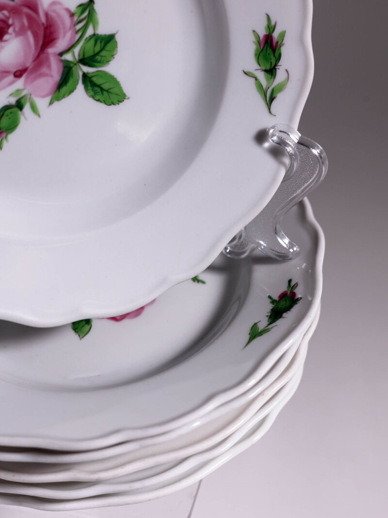 talerze-deserowe-meossen-roza-20261005-8486 6x Talerze deserowe Meissen z wzorem w różę 1934 rok
