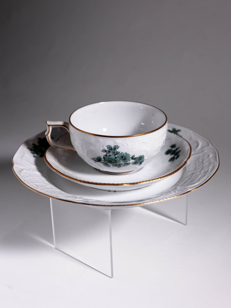 Trio herbaciane Rosenthal Sanssouci zielona róża lata 70te