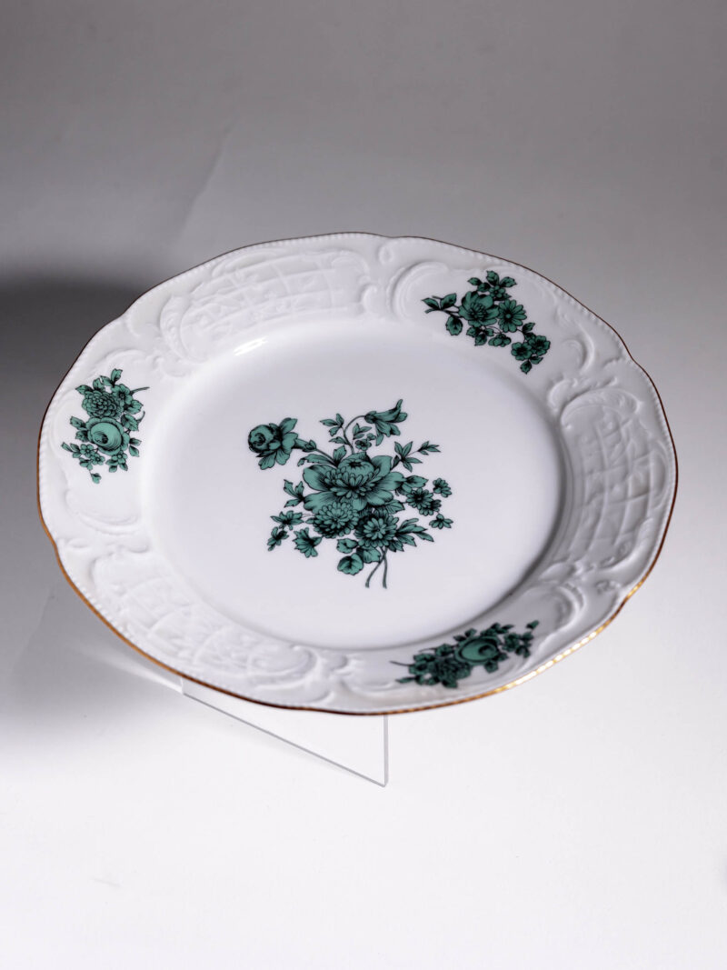 trio-herbaciane-rosenthal-sanssouci-zielona-roza-20261005-8310 Trio śniadaniowe Rosenthal Sanssouci zielony kwiat lata 70te