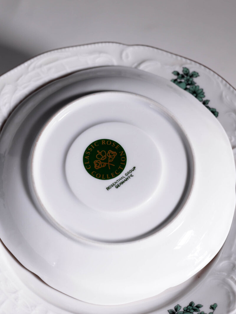 trio-herbaciane-rosenthal-sanssouci-zielona-roza-20261005-8311 Trio śniadaniowe Rosenthal Sanssouci zielony kwiat lata 70te
